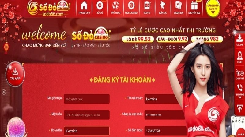 Đăng ký tài khoản Số Đỏ 66 đơn giản và nhanh gọn